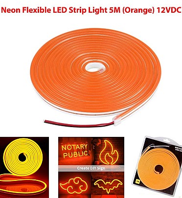 Neon Flexible LED Strip Light 5M (Orange) 12VDC