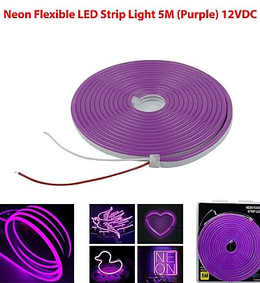 Neon Flexible LED Strip Light 5M (Purple) 12VDC