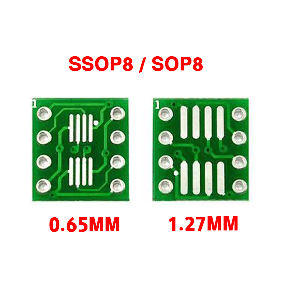 SMD Adapter PCB Board  SSOP/SOP TO DIP (SSop8 - 0.65mm)-(SOP8-1.27MM)