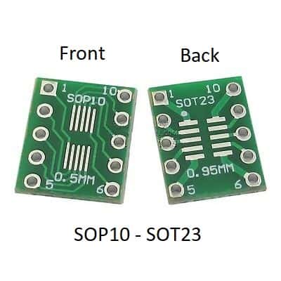 SMD Adapter PCB Board  SSOP/SOP TO DIP (SOP10 - 0.5mm)-(SOT23-0.95MM)