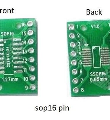 SMD Adapter PCB Board  SSOP/SOP TO DIP (SSop16 - 0.65mm)-(SOP16-1.27MM)