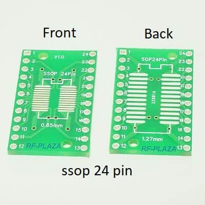 SMD Adapter PCB Board  SSOP/SOP TO DIP (SSop24 - 0.65mm)-(SOP24-1.27MM)