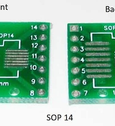SMD Adapter PCB Board  SSOP/SOP TO DIP (SSop14 - 0.65mm)-(SOP14-1.27MM)