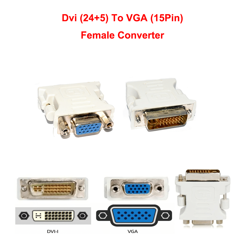 Dvi (24+5) To VGA (15Pin) Female Converter (Black)