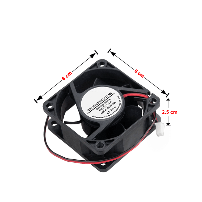 FAN 5V (6x6x2.5 cm) With Jst 2pin (New)