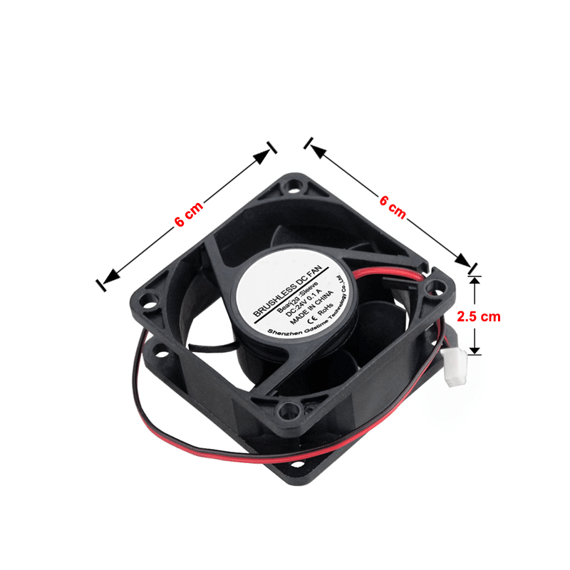 FAN 24V (6x6x2.5 cm) With Jst 2pin (New)