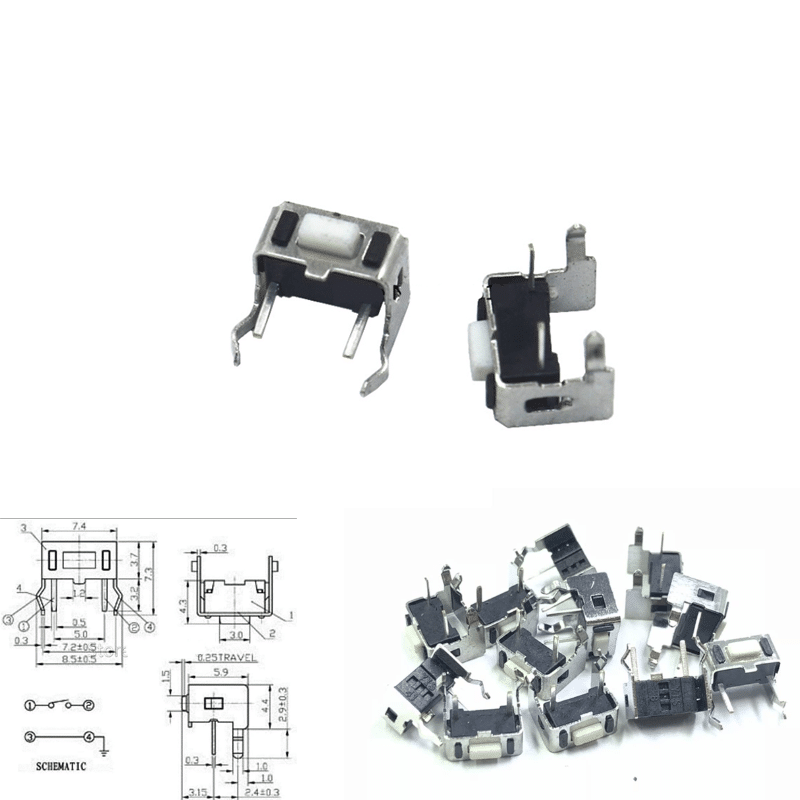 Push Button Tact Switch Right Angle (3*6*4.3mm) with Bracket Tactile