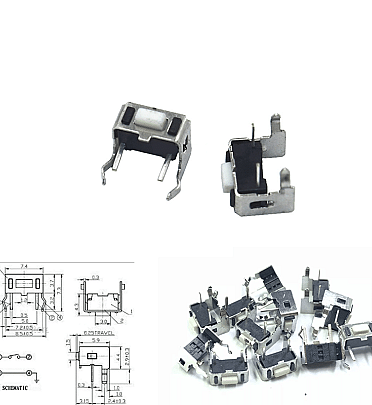 Push Button Tact Switch Right Angle (3*6*4.3mm) with Bracket Tactile