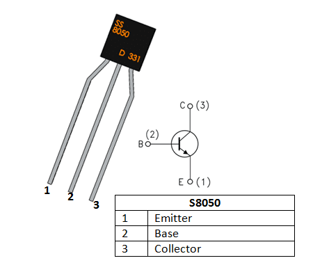 S8050 Transistor (40V, 0.5A) NPN