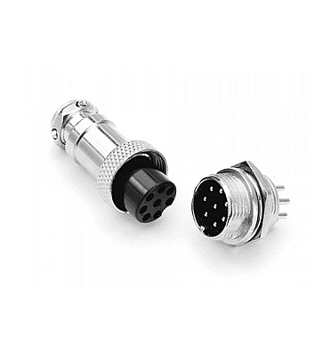 GX16 - 8 Pole Metal Male Female Panel Connector