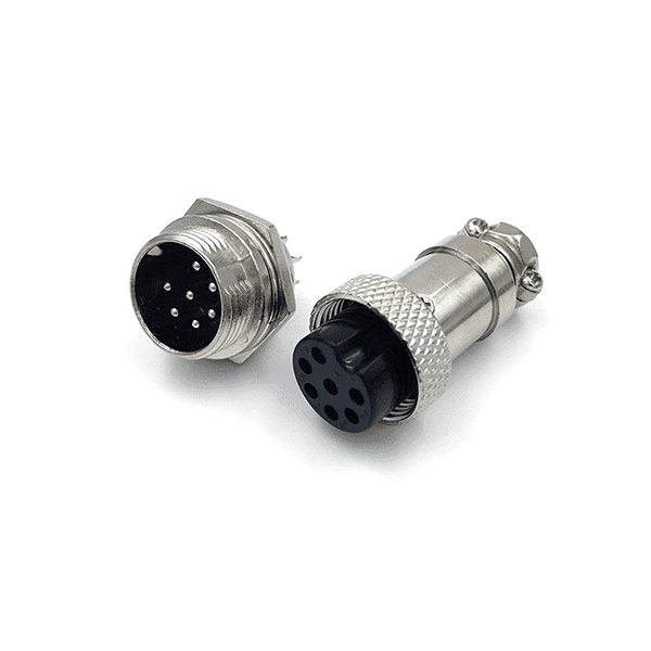 GX16 - 7 Pole Metal Male Female Panel Connector