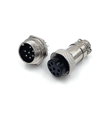 GX16 - 7 Pole Metal Male Female Panel Connector