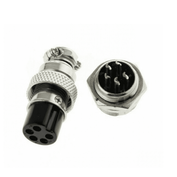 GX16 - 5 Pole Metal Male Female Panel Connector