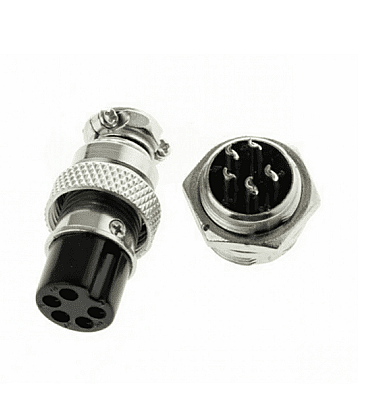 GX16 - 5 Pole Metal Male Female Panel Connector