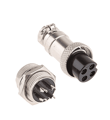 GX16 - 4 Pole Metal Male Female Panel Connector