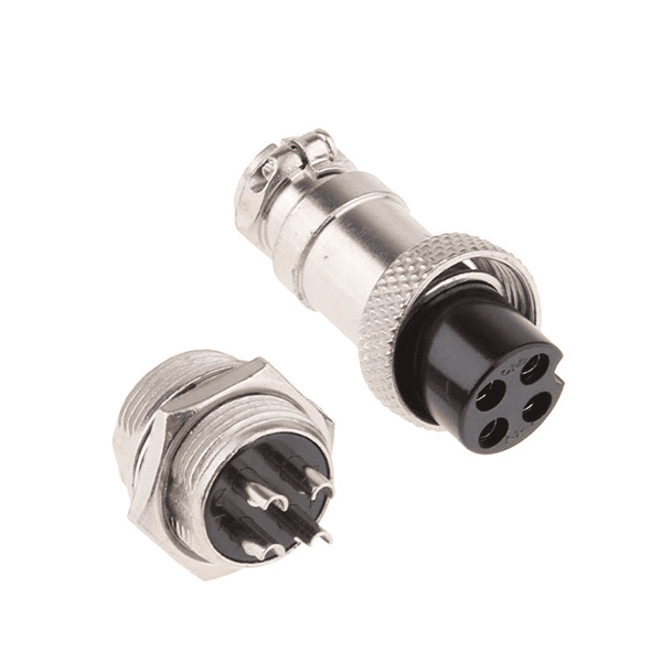 GX16 - 4 Pole Metal Male Female Panel Connector