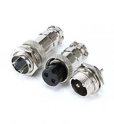 GX16 - 2 Pole Metal Male Female Panel Connector