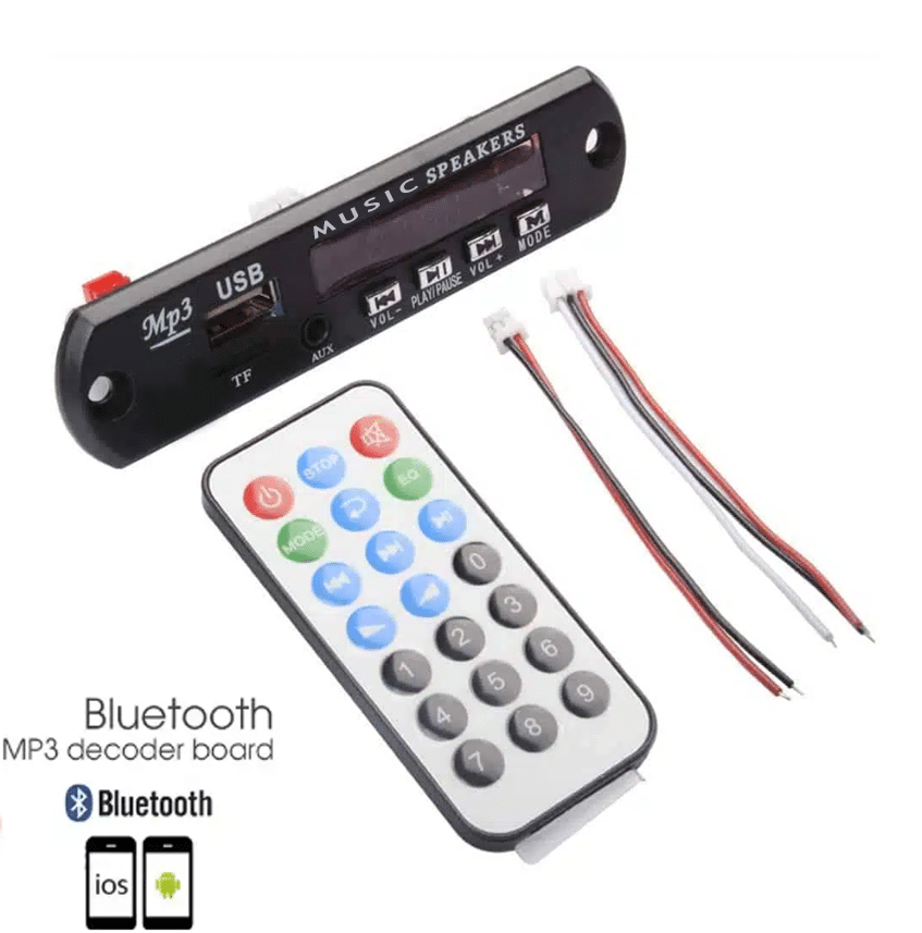 Bluetooth MP3 Decoding Board Module with inbuilt SD Card Slot / USB / FM / and Remote Control