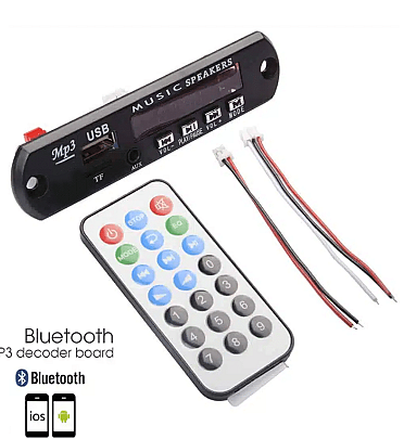 Bluetooth MP3 Decoding Board Module with inbuilt SD Card Slot / USB / FM / and Remote Control
