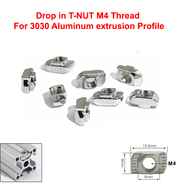 Drop in T-NUT M4 Thread For 3030 Aluminum extrusion Profile