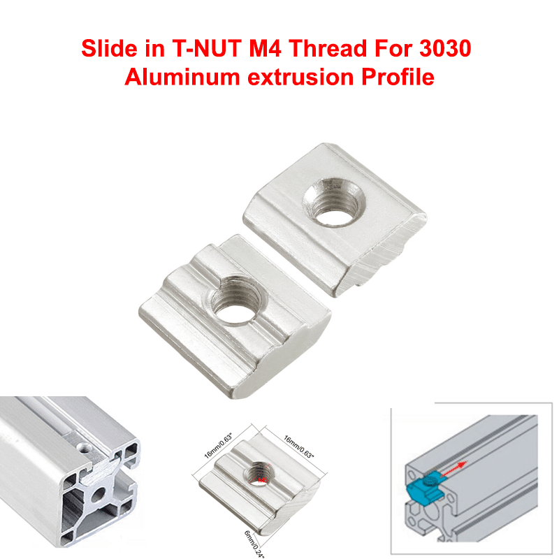 Slide in T-NUT M5 Thread For 3030 Aluminum extrusion Profile