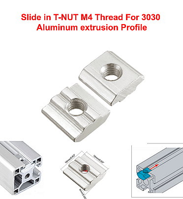 Slide in T-NUT M5 Thread For 3030 Aluminum extrusion Profile