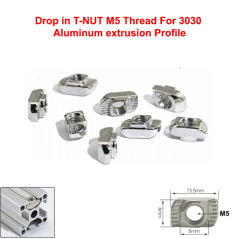 Drop in T-NUT M5 Thread For 3030 Aluminum extrusion Profile