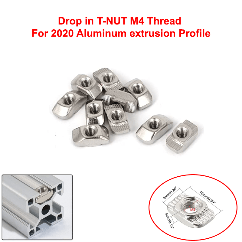 Drop in T-NUT M4 Thread For 2020 Aluminum extrusion Profile