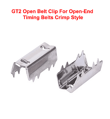GT2 Open Belt Clip For Open-End Timing Belts Crimp Style