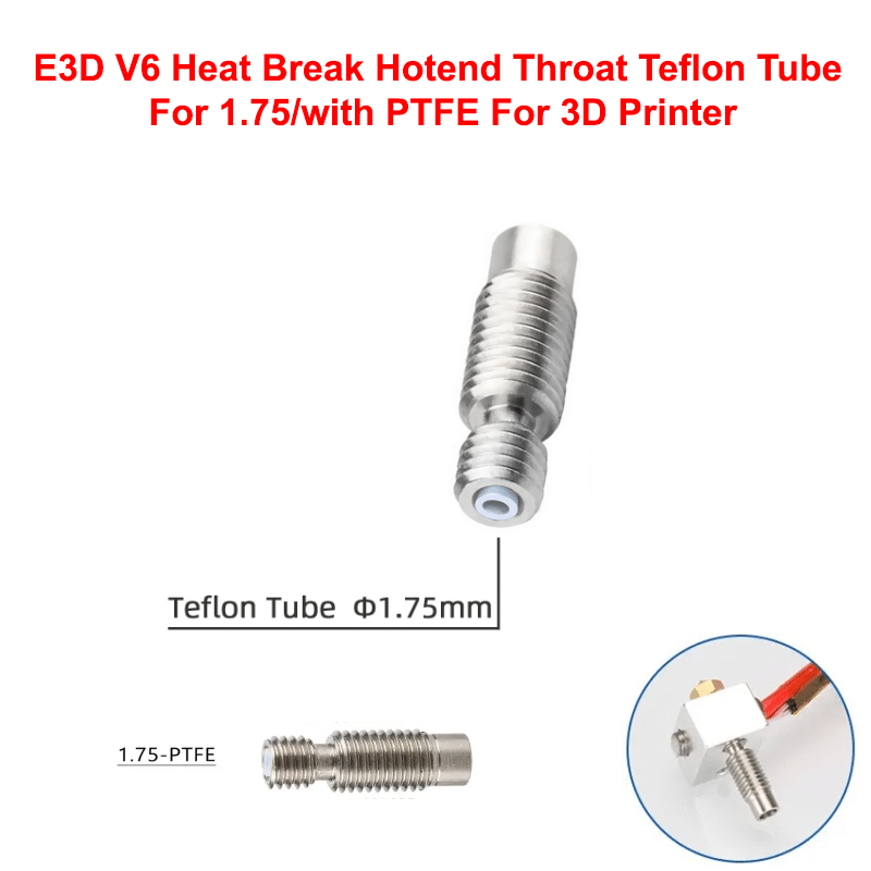 E3D V6 Heat Break Hotend Throat Teflon Tube For 1.75/with PTFE Extruder Pipe 23mmFor 3D Printer