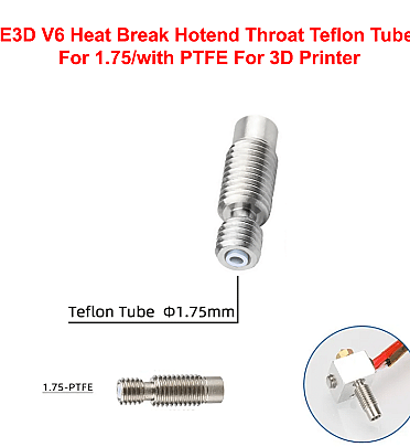 E3D V6 Heat Break Hotend Throat Teflon Tube For 1.75/with PTFE Extruder Pipe 23mmFor 3D Printer
