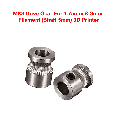 MK8 Drive Gear For 1.75mm & 3mm Filament (Shaft 5mm) 3D Printer
