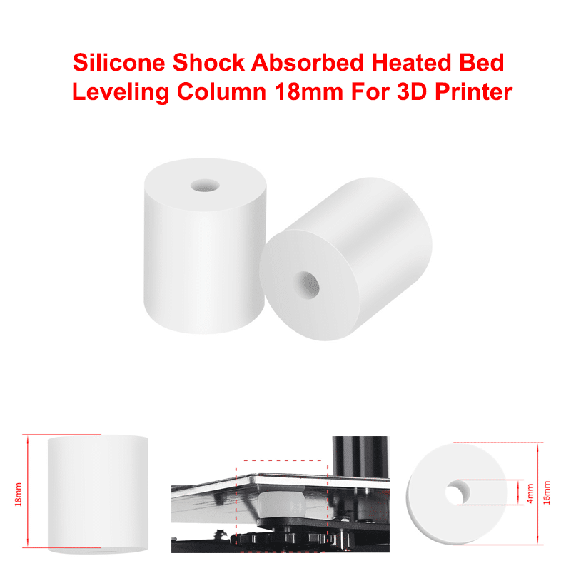 Silicone Shock Absorbed Heated Bed Leveling Column 18mm For 3D Printer
