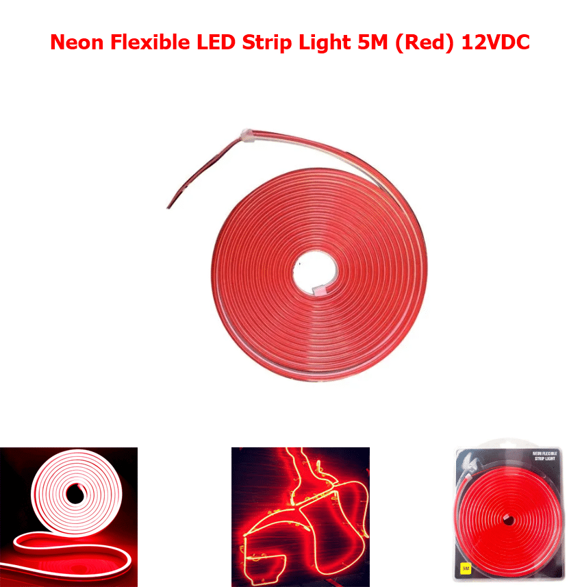 Neon Flexible LED Strip Light 5M (Red) 12VDC
