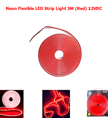 Neon Flexible LED Strip Light 5M (Red) 12VDC