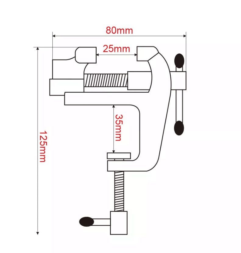 Mini Table Vice with Clamp (CF-5881)