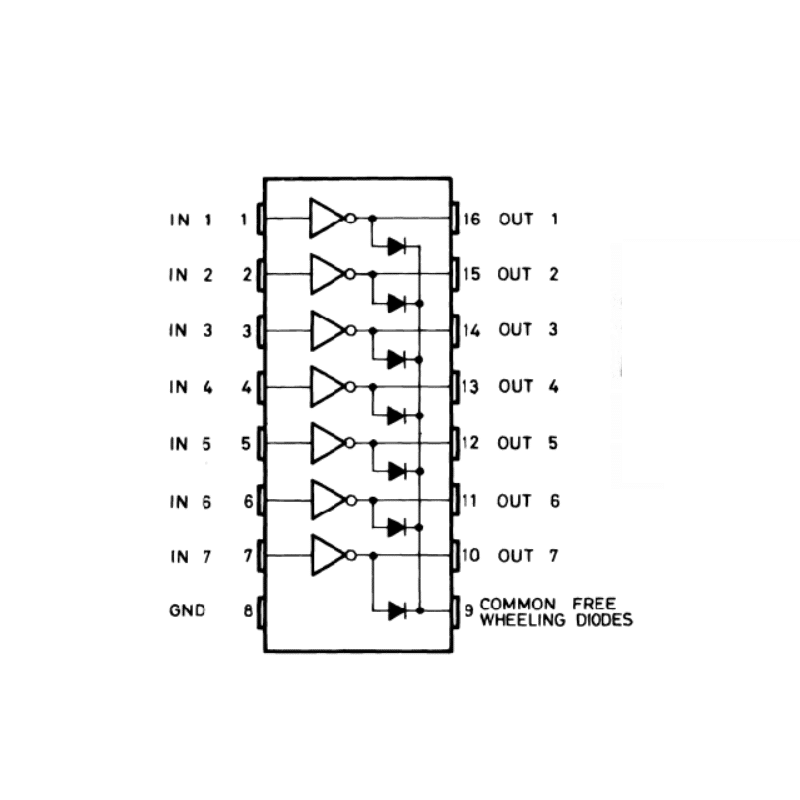 ULN2004A DIP-16 ( NPN Darlington Transistors 7-Array)