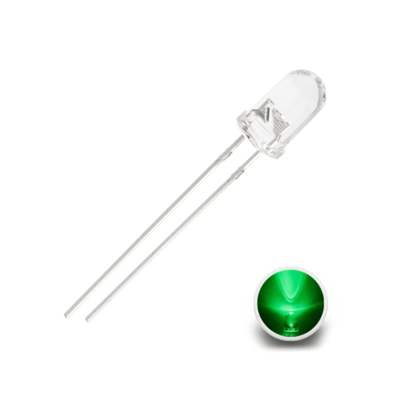 LED Green Clear 5mm -2Pin