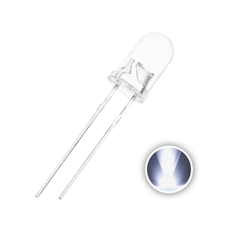 LED White Clear 5mm -2Pin