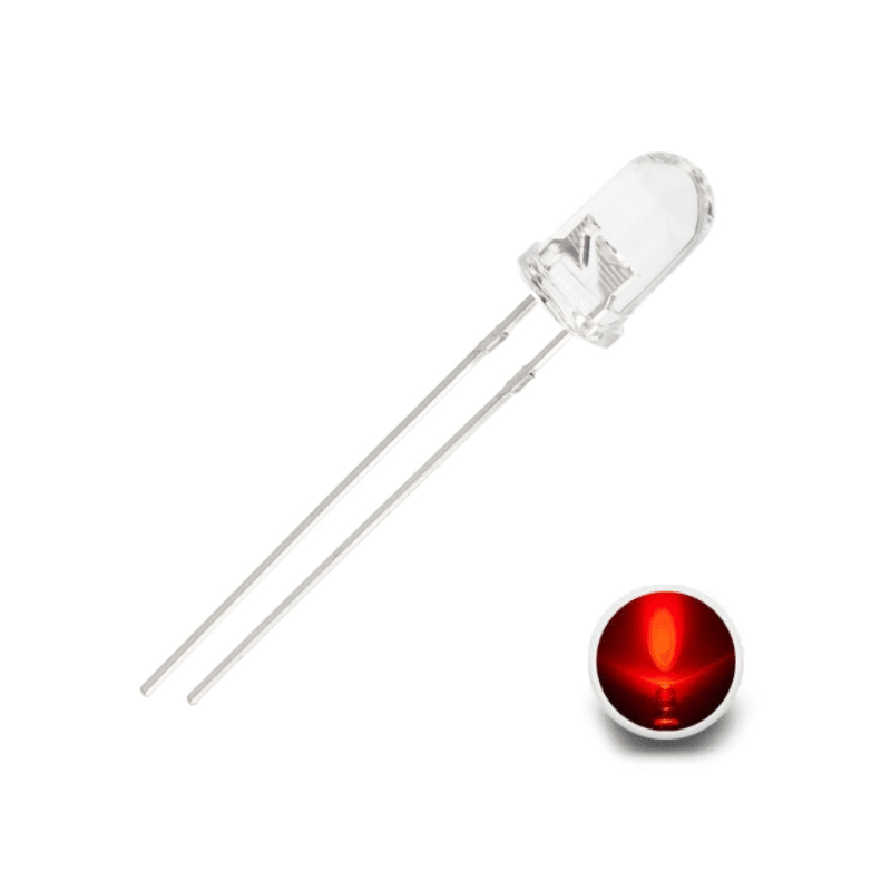LED Red Clear 5mm -2Pin