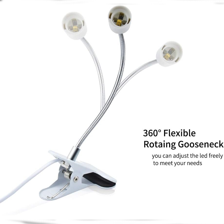 White Flexible Clamp Desk LED Light Lamp For Table Maintenance (220V - 20W)