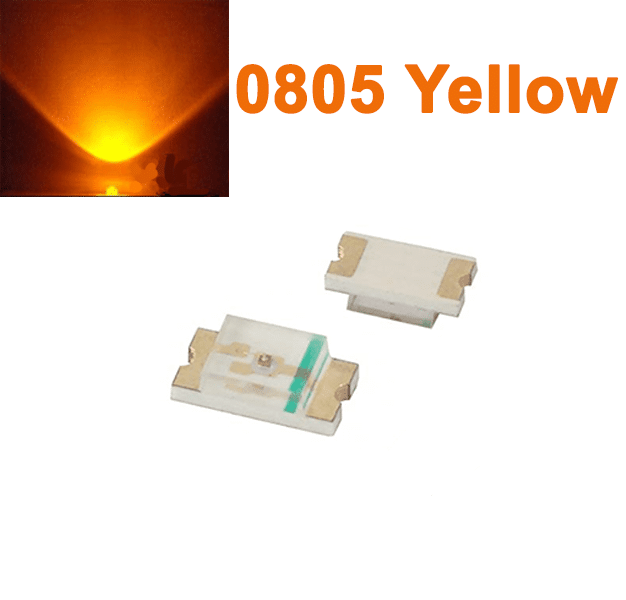 SMD LED 0805 Yellow (10Pcs)