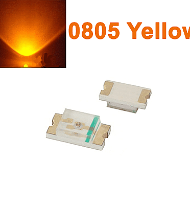 SMD LED 0805 Yellow (10Pcs)