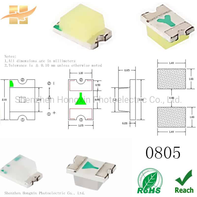 SMD LED 0805 Yellow (10Pcs)