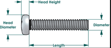 Machine Screw (L) 25mm (Dia) 5mm (1-Pack)