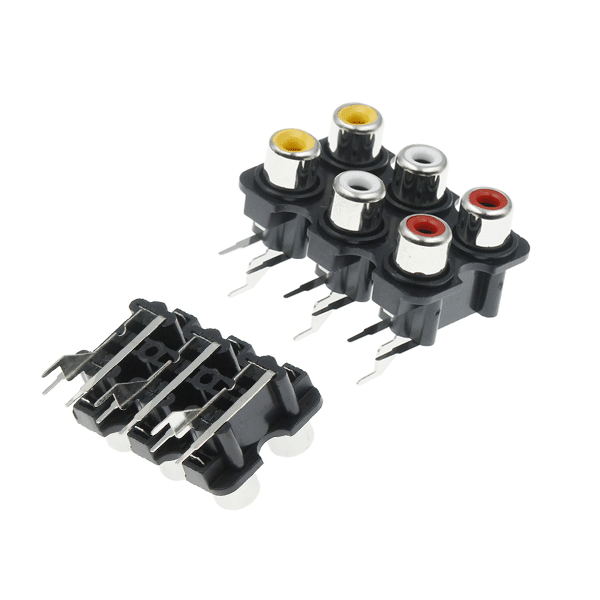 RCA Female Jack Socket Audio Video AV (3+3Hole) - Pcb Mount