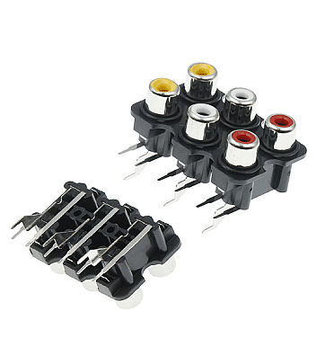 RCA Female Jack Socket Audio Video AV (3+3Hole) - Pcb Mount
