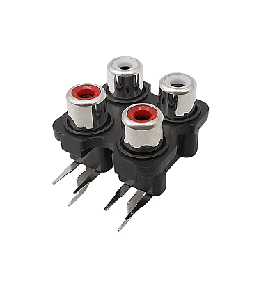 RCA Female Jack Socket Audio Video AV (2+2Hole) - Pcb Mount
