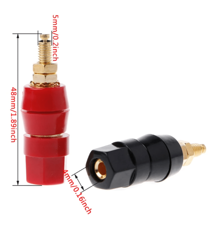 Banana Plug Binding Post 4mm - Female - BLACK Color (25A)