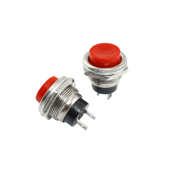 Round Push Button N.O (2Pin) Metal key (16MM) Red